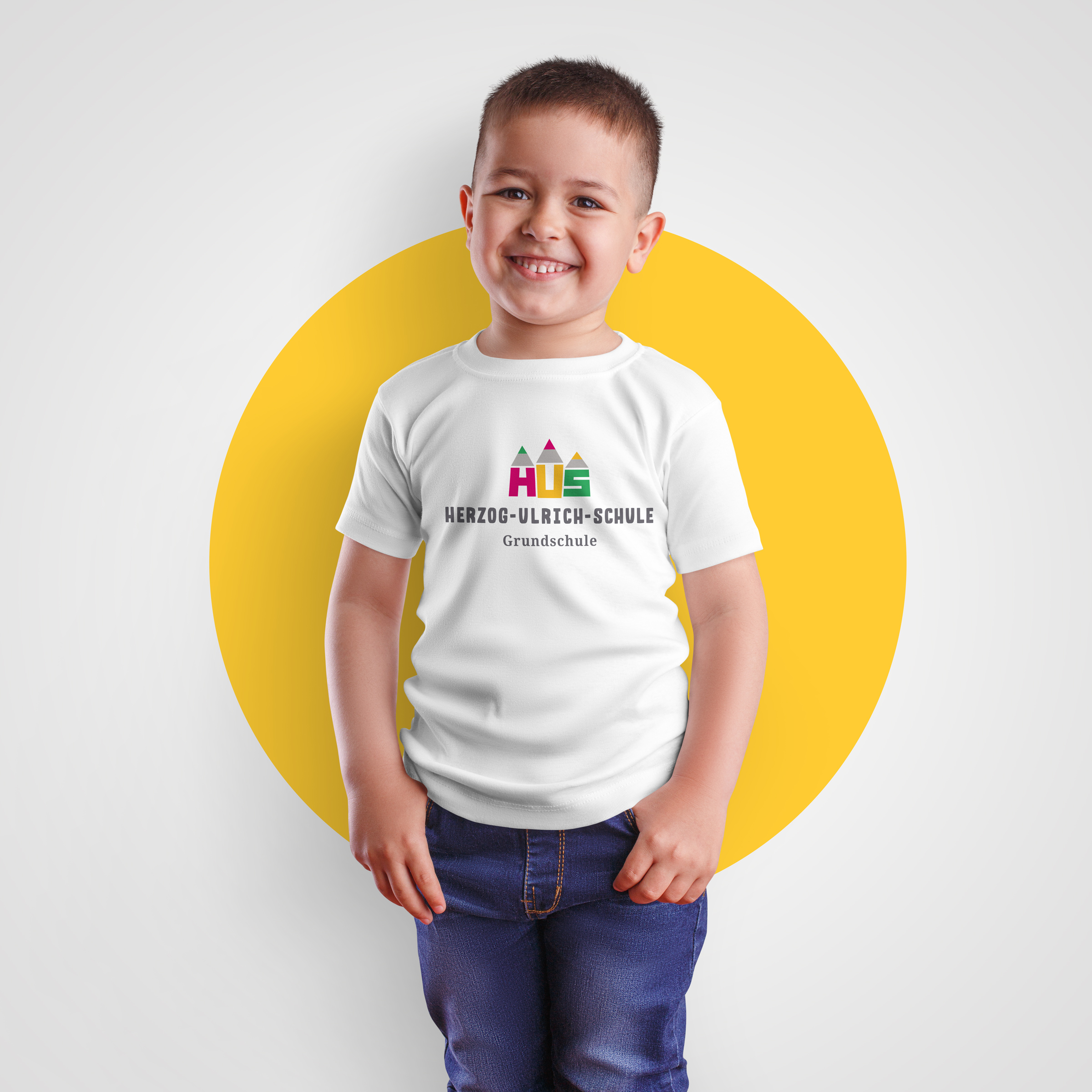 HUS Logo Junge Logoanwendung, Mockup