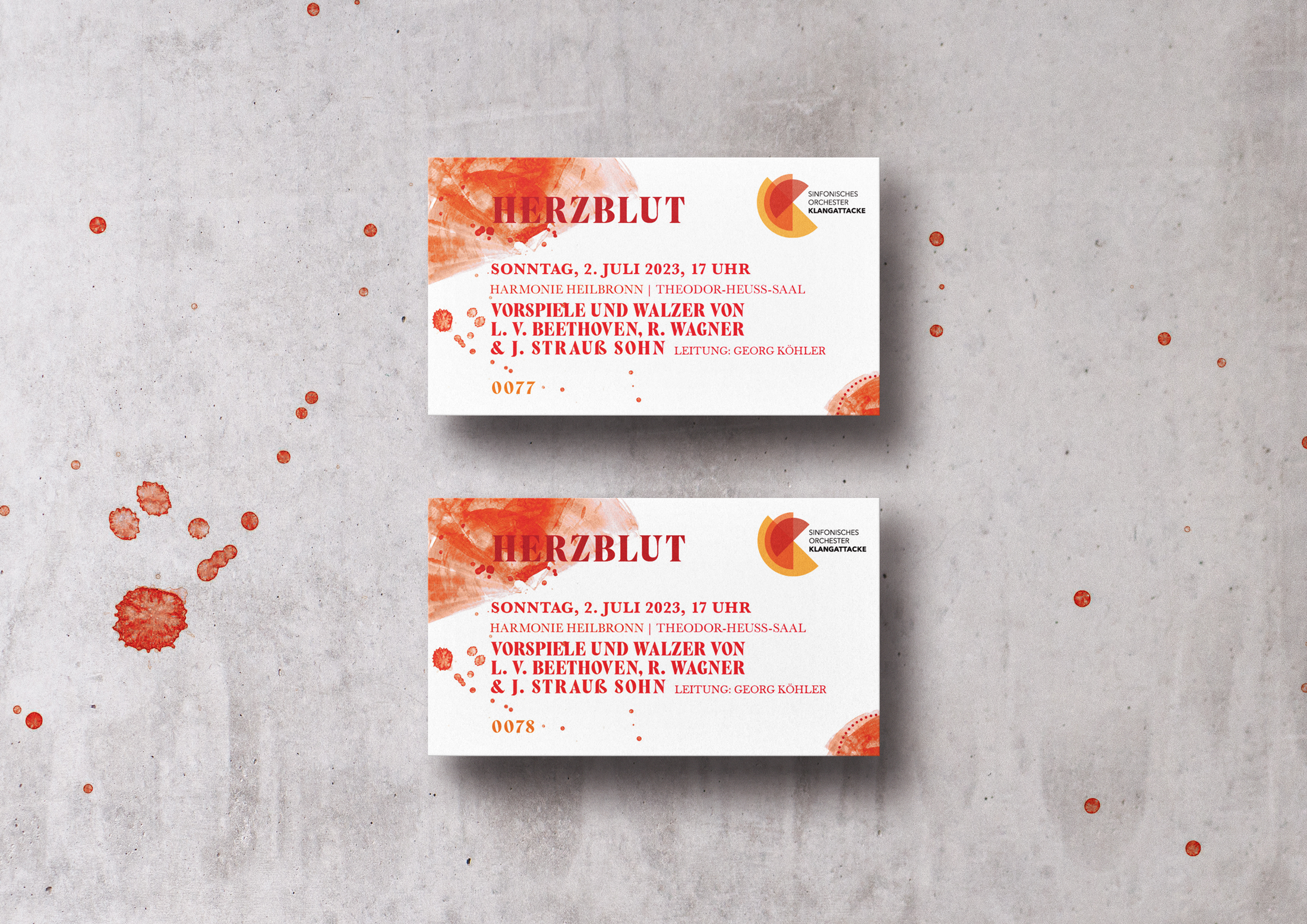 2023_SOK_Eintrittskarte Eintrittskarte, Design, Heilbronn, Klang, Musik, Klassik, marketing, Werbung, Information, Kultur