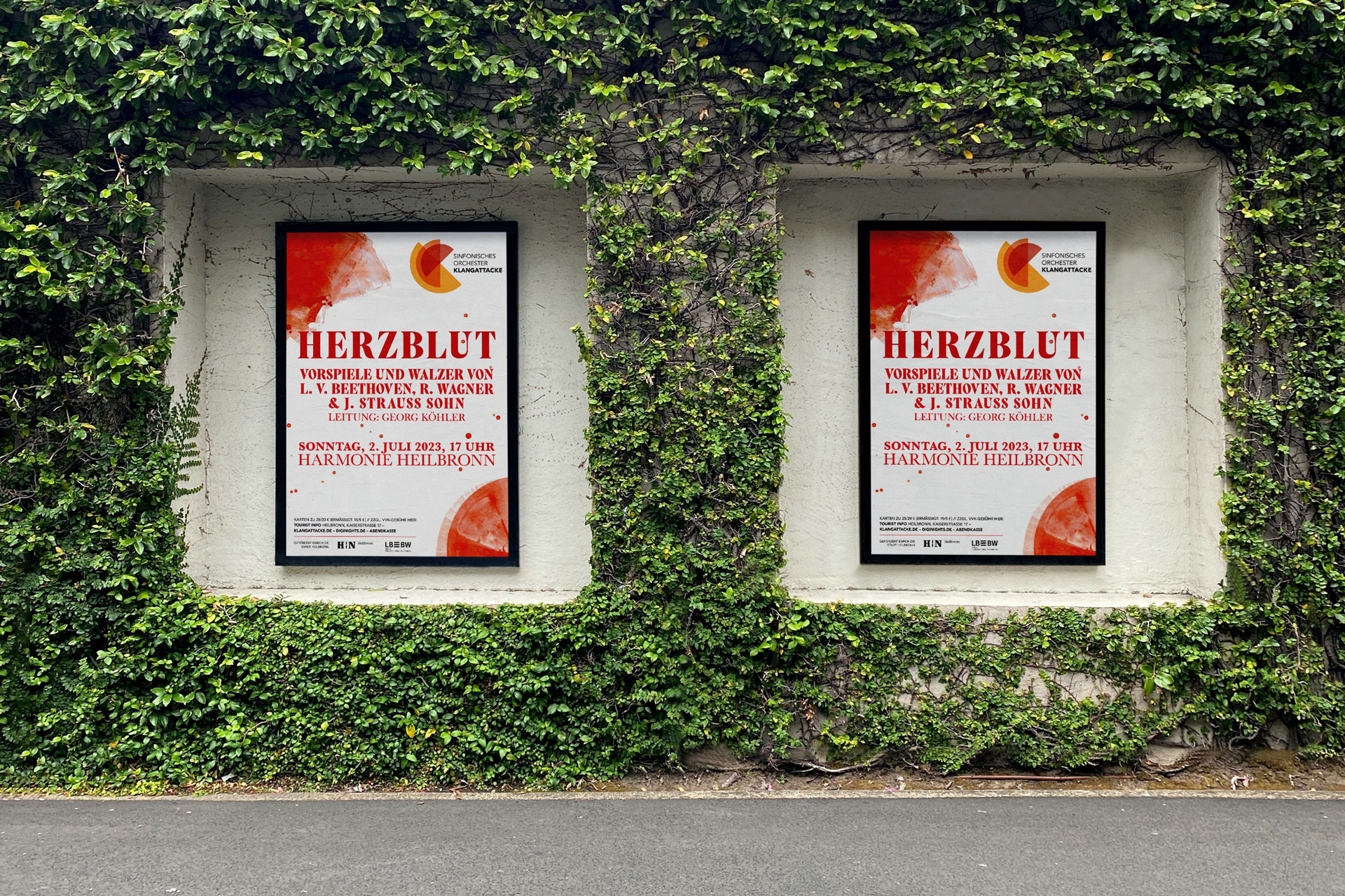 2023_SOK_Plakat_Ko_02_Herzblut Plakat, Design, Heilbronn, Klang, Musik, Klassik, marketing, Werbung, Information, Kultur, jungle, City