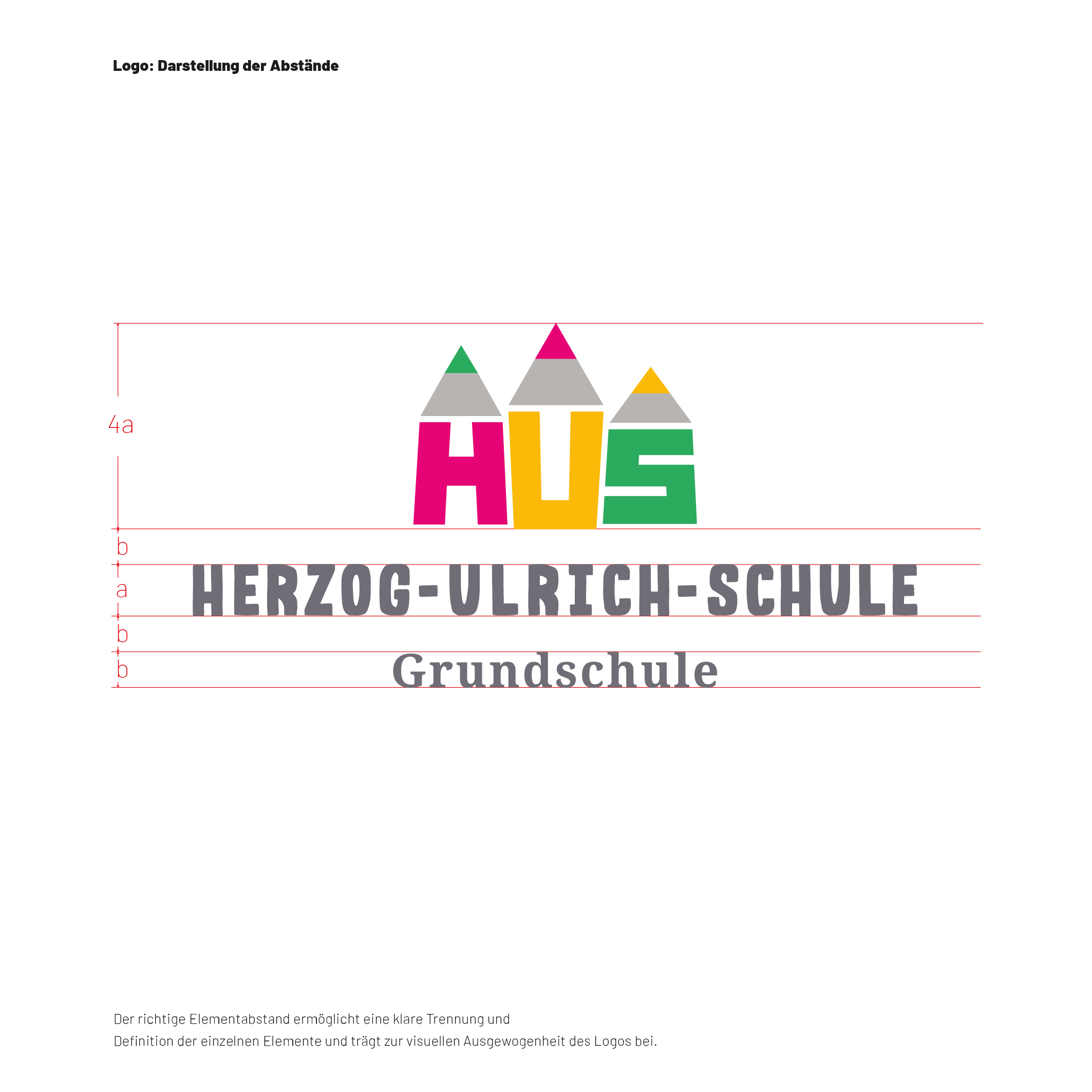 Logo HUS CD 01 Corporate Design, Logoaufbau, Logoabstände