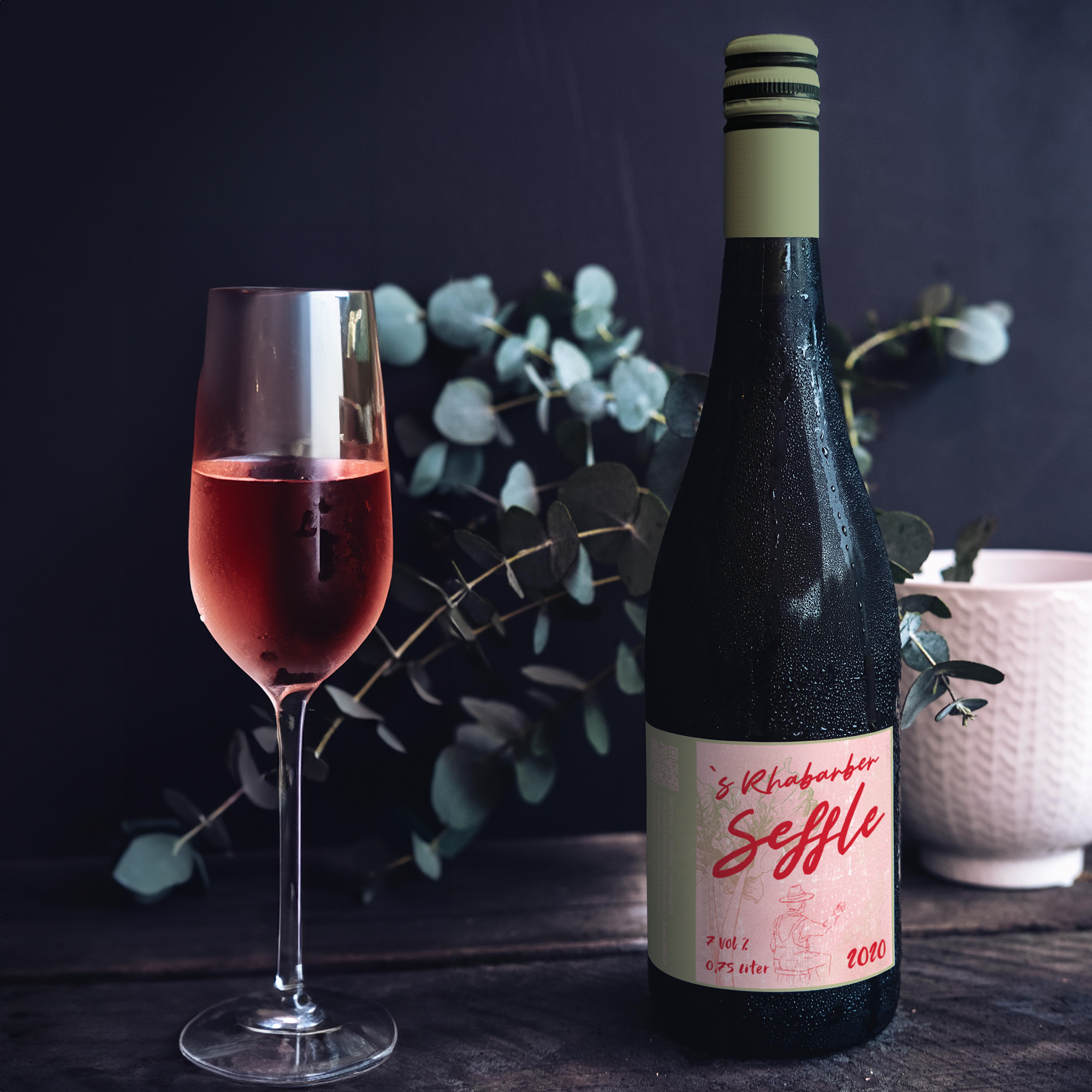 Weinbau Spohrer Seffle_Rhababer Weinetikett, Design, studio baur, Labeldesign, Etikettendesign