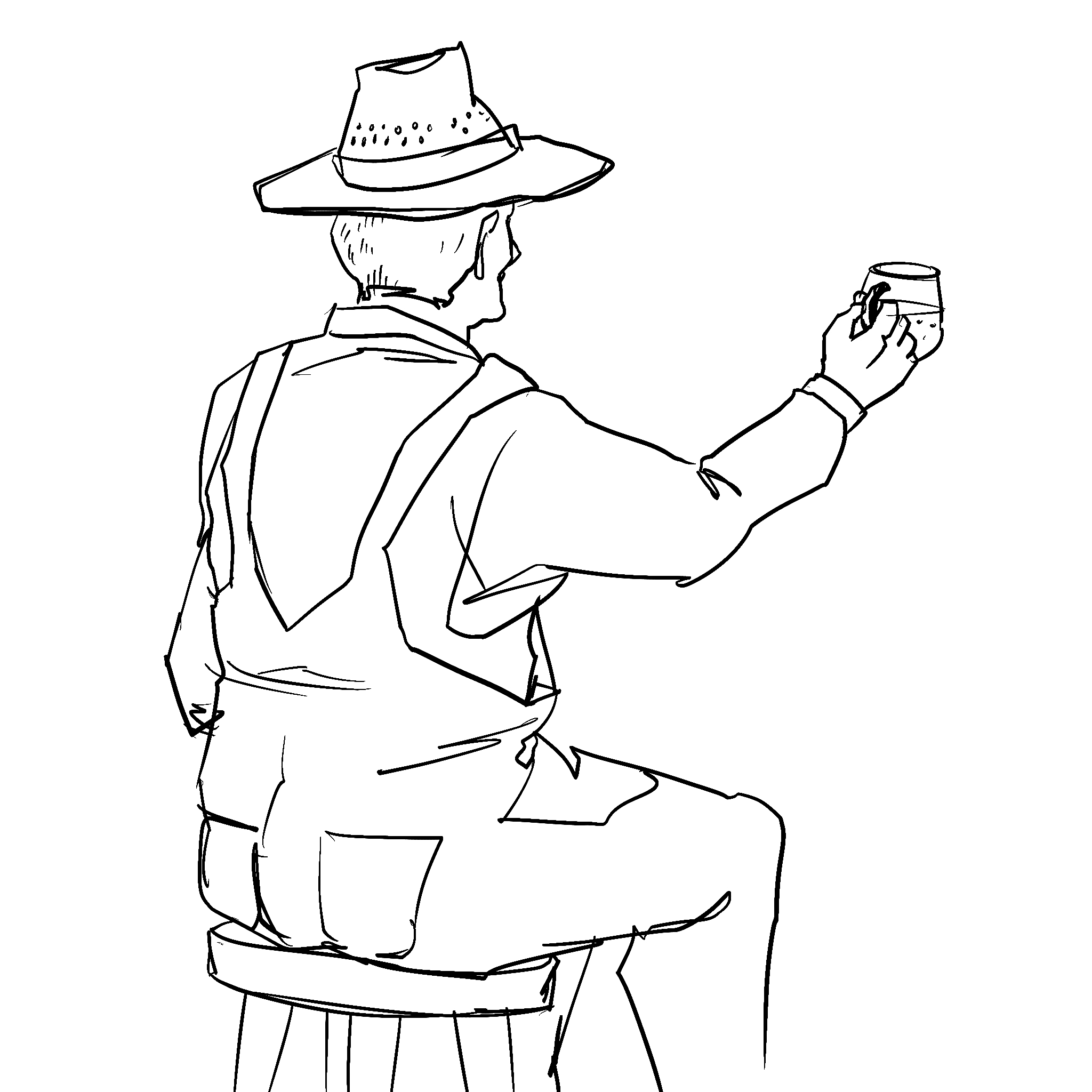 Zeichnung Seffle Weinbauer, Zeichnung, Illustration, Noah Arne Friedrich, Prost