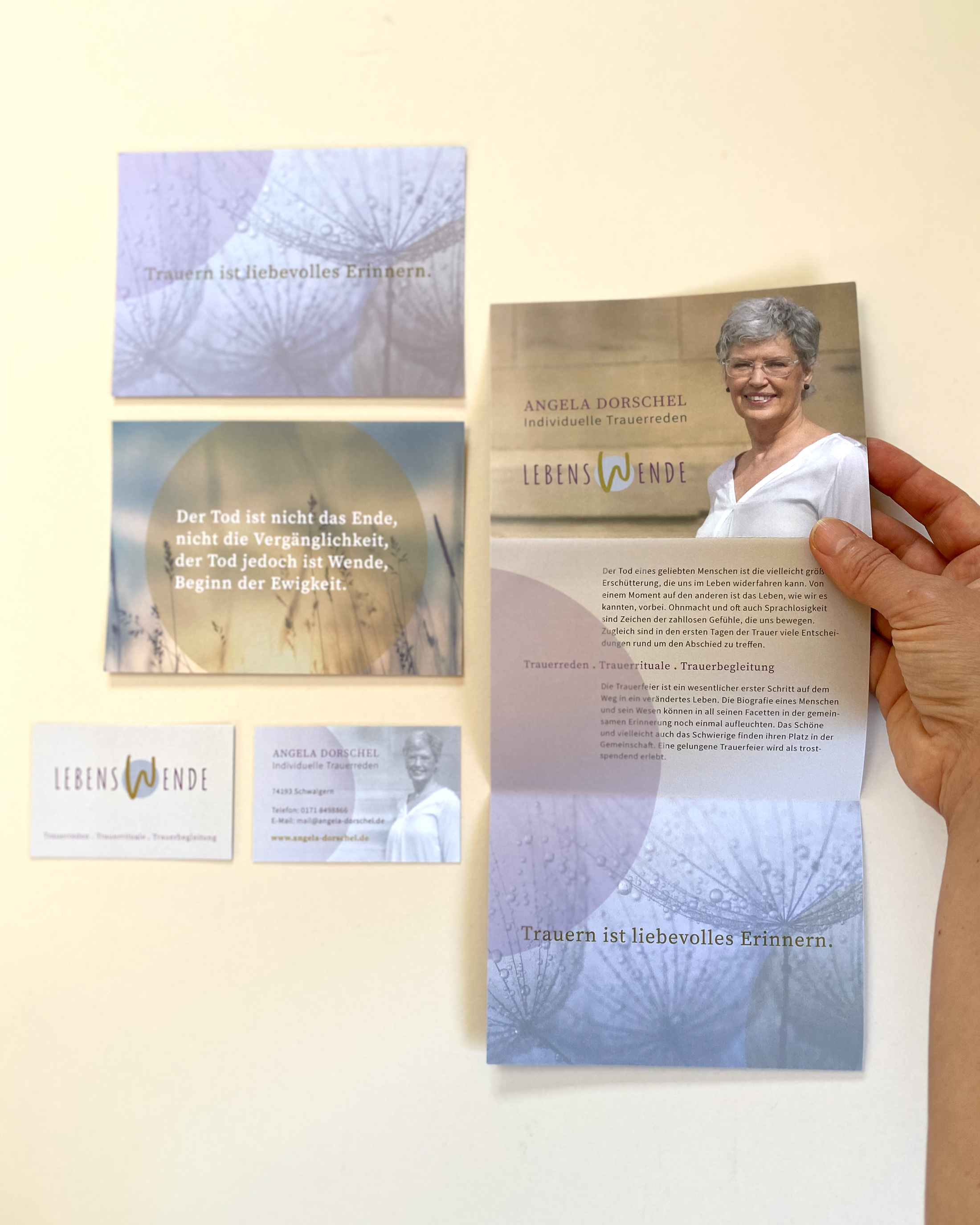 Lebenswende F Folder, Print, Heilbronn, Trauer, Trauerbegleitung, Design