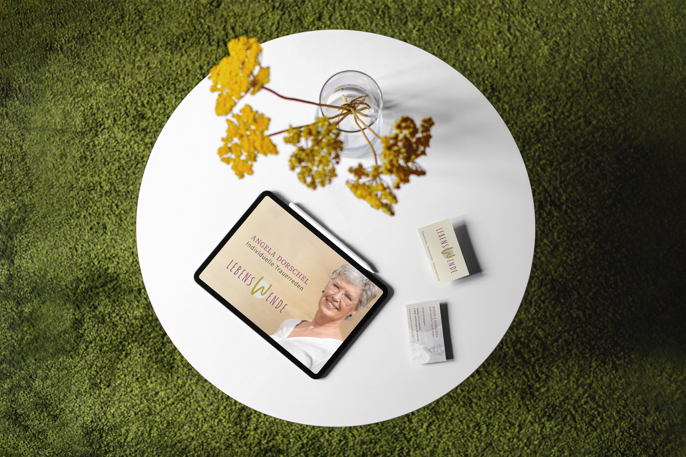 Lebenswende F Lebenswende, Logodesign, Trauer, Tod, Heilbronn, Grafikdesign, Visitenkarten